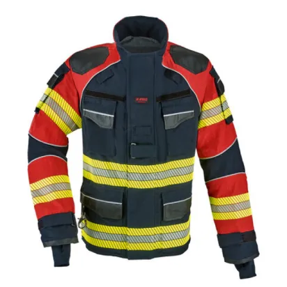Einsatzjacke THL X-pro Solution, dunkelblau/rot, Rückenschild silber reflektierend