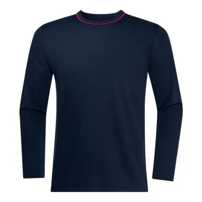 Langarm-Shirt, schwarzblau/rot