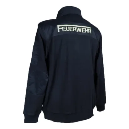 Fleecejacke PELKOTEX, navyblau, mit Schulterklappen und Stick