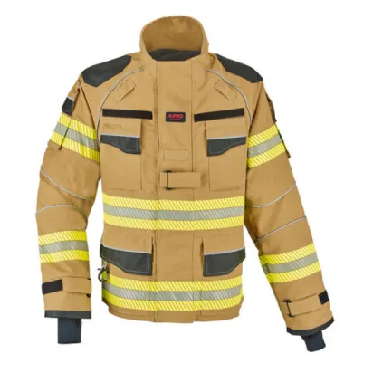 Einsatzjacke THL X-pro Solution, gold, Rückenaufdruck FEUERWEHR schwarz