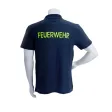Poloshirt, Rückenaufschrift FEUERWEHR in neongelb