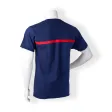 T-Shirt, rot mit aufgenähtem blauem Streifen, 100% Baumwolle, 205 g/m²