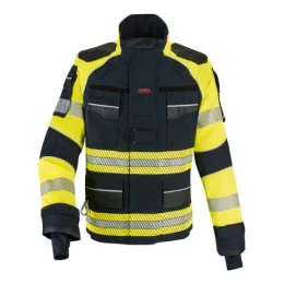 Einsatzjacke THL X-pro Solution, dunkelblau/leuchtgelb, Rückenschild silber reflektierend