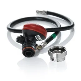 Adapter zur Verwendung von Lungenautomaten mit Überdruck-Schraubanschluss M 45 x