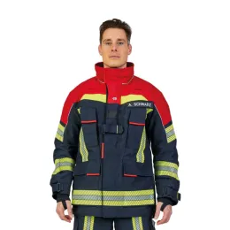 Einsatzjacke FIRE FLEX, Nomex® NXT, schwarzblau/rot