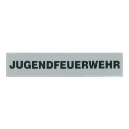Klettschild, silber reflektierend, JUGENDFEUERWEHR, 400x80 mm