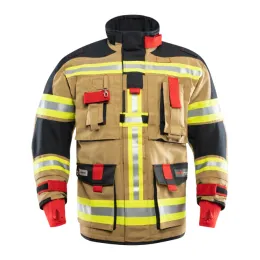 Einsatzjacke FIRE PHOENIX BEAR X-TREME® light, Nomex® NXT, Aufbau YA16-A, gold/dunkelblau