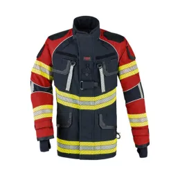 Einsatzjacke X-Pro Dynamic, dunkelblau/rot, Rückenschild FEUERWEHR silber reflektierend